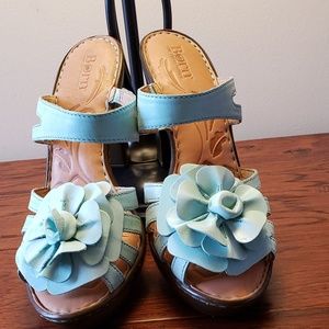 Born Flower Leather Sandal Turquoise